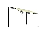 DEGAMO Anbaupavillon Mantova 300x250cm, Stahlgestell schwarz + Dach wasserdicht Ecru