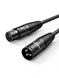 UGREEN XLR-Kabel, XLR-Lautsprecherkabel, 3-poliges Stereo-Mikrofonkabel, Stecker auf Buchse, Verlängerung für Heimstudio, Endstufe, Mischpult, Schreibtisch, professionelle Aufnahme, Live-Bühne (2 m)
