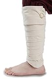 HEMAD Mittelalter Wadenwickel Set mit Fibeln aus Fester Baumwolle beige