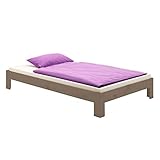 IDIMEX Futonbett Bettgestell Thomas 90 x 190 cm Kiefer massiv Taupe lackiert