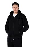 Picaldi Herren Hoodie Hustle mit Reißverschluss – Zip Kapuzenpullover – Streetwear Sweatjacke – Urban Style – Regular Fit – ideal für Alltag (DE/NL/SE/PL, Alphanumerisch, L, Regular, Regular, Black)