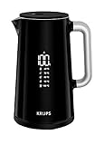 Krups BW8018 Smart'n Light Elektrischer Wasserkocher | Temperatureinstellung | Tee | Digitalanzeige | 30 Min. Warmhaltefunktion | Auto-Off | 1,7 L Fassungsvermögen | Doppelwandkonstruktion | Schwarz