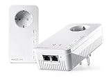 devolo 8415 WLAN Powerline Adapter, Magic 1 WiFi Starter Kit -bis zu 1.200 Mbit/s, Mesh WLAN, Powerlan WLAN Steckdose, 2x LAN Anschluss, dLAN 2.0, weiß