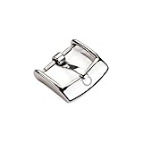 NIMUDU FaltschließE，DornschließE 2 stücke 14 16 18 20mm Uhren Zubehör Schnalle Geeignet für Omega Uhr Seamaster Speedmaster de Ville Strap Stahluhr Pin Schnalle (Color : Silver 18mm)