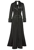 CHIC STAR Damen-Maxi-Mantel aus Satin, Schwarz, 0X