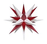 Herrnhuter Original Stern - 13 cm - innen - (Weiss/Rot) - Inkl. notwendigem Netzteil