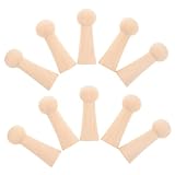 Warmhm 10stücke Teiliges Rundholz-wandhaken Unbemalt Glatte Oberfläche Vielseitig Für Mantel Hut Schlüssel Schal Diy Bemalbar Robust Platzsparend Minimalistisches Design Für Flur Und Schl