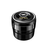 JOEBO Auto Aschenbecher Tragbarer Aschenbecher mit Deckel und LED für Opel Corsa Crossland Diplomat Frontera Grandland GT Insignia Kadett Karl Manta Meriva Mokka Autoteile,Black