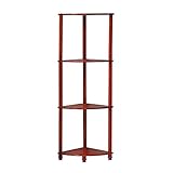 QZH Eckregal Schlafzimmer Eckregal Küchensitzecke Blumenregal Bücherregal Eckschrank Aufbewahrungsschrank für Küche Schlafzimmer Arbeitszimmer (Braun,40x40x146cm)