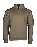 Mil-Tec Tactical Sweatshirt (Unisex) • Pullover mit Zipper • Sweater mit Kragen • Atmungsaktives Sweatshirt Damen & Herren • Warmer Pulli für Arbeit, Freizeit, Outdoor • Ranger Grün, M
