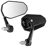 CICMOD Motorrad Spiegel, Universal Lenkerendenspiegel E-geprüft Motorrad Rückspiegel, 360° Drehbarer Lenkerspiege für Roller Scooter Moped - Schwarz