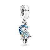 Pandora Moments Dschungelparadies Papagei Charm-Anhänger aus Sterling-Silber, Kompatibel mit Pandora Moments Armbänder, 791679C01