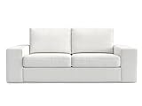 MASTERS OF COVERS Ersatzsofabezug für Kivik 2 sitzend, handgefertigter Bezug, Ersatzbezug Kivik, Schutz für Sofa, Baumwolle 190 x 95 x 83 cm (Baumwolle, Weiß)