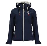 Dry Fashion Damen Softshelljacke Zingst mit Fleece-Innenfutter - Taillierte Jacke mit abnehmbarer Kapuze in Navy Größe 52