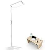 ShineMuse LED Stehlampe für Büro,UGR<16 CRI>98,2m Vollspektrum Tageslichtlampe dual Stehleuchte Stehlampe dimmbar,Augenschutz Deckenfluter, 4000K Standleuchte Office Leselampe für Kinderzimmer weiß