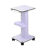 WEI-LUONG Multifunktions-bewegliche Hand Trucks Recycling Fahrzeuge, Servierwagen Wagen Aller Stahlsäule aus ABS-Kunststoff mit Schloss Gummirad leicht zu reinigen Schönheitssalon, Belastbarkeit 80 kg