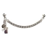 Alpenflüstern Trachten-Charivari Moritz - Hochwertiger Herren-Trachtenschmuck mit Trophäen-Anhängern für die Lederhose, echtes Hirschhorn, (antik-silber-farben) HCH036