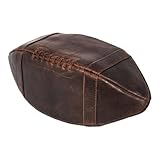 Football Kulturbeutel aus Echtleder – Kulturtasche American Football mit robustem Innenfutter - Leder Kulturbeutel American Football - Football Tasche, American Football Geschenke