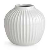 Kähler Vase H13 cm Hammershøi dänisches Design für Blumen Handarbeit, Weiss