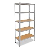shelfplaza® 180x100x23cm HOME Schwerlastregal verzinkt/Metallregal mit 5 Böden/Kellerregal Metall, Garagenregal, Werkstattregal oder Regal Lagerregal/Steckregal Metall mit 175kg Tragkraft