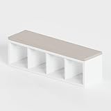 Sitzauflage für Kallax Regal 1x2, 1x3 und 1x4-4cm dickes Sitzkissen, Polster + waschbarer Bezug mit Reißverschluss - Ideal für Sitzbank im Flur & Kinderzimmer, in Grau oder Beige (146, Beige)