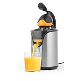 Petra PT5026VDEEU7 Elektrische Zitruspresse - Fruchtpresse, Hebelarm, BPA-frei, tropffrei, Zitronenpressemaschine, großer/kleiner rotierender Kegelaufsatz, Edelstahlentsafter, Anti-Tropf-Auslauf, 100W