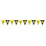 Amscan 9908535 - Wimpelkette BVB, Größe 400 x 19,5 cm, Borussia Dortmund, aus Plastik, Fahnen, Girlande, Hängedekoration, Fußball, Party, Fan, Geburtstag, Schwarz-gelb