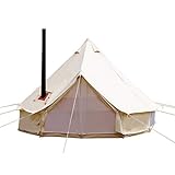 Sport Tent-Sport Tent wasserdichte Campingzelt Familienzelt Baumwolle Tipi Zelt mit Herdheber/Lochrohrentlüftung Indiana Zelt 4M Bell Tent Teepee Pyramidenzelt 4 M