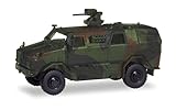 Herpa Militär Modell Allschutz-Transport-Fahrzeug (ATF) Dingo mit FLW 200, dekoriert, Miniatur im Maßstab 1:87, Sammlerstück, Made in Germany, Kunststoff