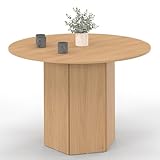 IDMarket - Berthe runder Esstisch für 6 Personen, sechseckiger Fuß aus Holz in Buche-Optik, 110 cm