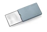 Eschenbach Optik easyPOCKET Lupe mit 4X-Vergrößerung und LED-Beleuchtung in Blau - Made in Germany