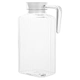 BESPORTBLE Transparent Kunststoff Krug mit Deckel- 2L Karaffen Mix Getränke Wasser Krug für Heiße Kalte Limonade Saft Getränke Glas EIS Tee Wasserkocher Getränke Karaffe