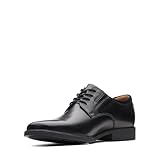 Clarks Herren Tilden Plain Derby, Black Leather, 42 EU