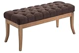 CLP Sitzbank Ramses mit hochwertiger Polsterung und Stoffbezug I Bank mit antik-Hellen Holzbeinen I Holzbank mit Einer Sitzhöhe von: 46 cm, Farbe:braun, Größe:100 cm