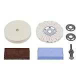wolfcraft Hobby-Polierset 2178000 - zum Polieren von Metalloberflächen I geeignet für Autoteile oder Scheinwerfer I inkl. Schwabbelscheibe, Polierfilzscheibe, Polierpasten, Spanndorn