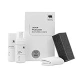 Musterring Lederpflegeset naturbelassen – Anilinleder Pflege Set mit Lederreiniger & Anilincreme – professionelle Lederpflege für Ledermöbel inkl. Schwamm & Tuch