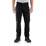 Carhartt Herren Rugged Flex Relaxed Fit Ripstop Cargo Work Utility Pants, Schwarz, 36W / 32L EU