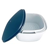 Tupperware Siebservierer 2,25 L Thermo-Duo Dunkelgrau grau weiß Warmhalten Warmie Tups Sieb
