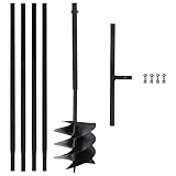 vidaXL Erdbohrer Bohrer Brunnenbohrer Brunnenbau Erdlochbohrer Pfahlbohrer Erdbohrgerät Brunnenbohrgerät mit Griff 250mm mit Verlängerungsrohr 4m Stahl