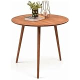 Gozos Oviedo Esstisch Rund, Stylischer Küchentisch aus Massiv Buchennholz, Esszimmertisch Holz mit Einfacher Aufbau - Massiv Wohnzimmertisch - Vintage Tisch Ø 79 cm