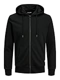JACK & JONES Herren Jjebasic Zip Hood Noos Cardigan Sweater, Schwarz, XL EU
