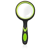 Eruinfang Lupe,Handlupe,10X Handheld lupe,50mm bruchsicherer Hohe Klarheit Vergrößerungsglas, Leselupe für Wissenschaftsbücher, Juwelier, Zeitungen, Lesen, Insekten (Grün)