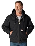 Carhartt J140 Herren-Jacke J140, lockere Passform, isoliert, Flanellfutter, Active Jac, Schwarz, Klein