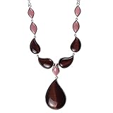 Jewel24 Halskette mit Vario-Clip Anhänger echt Silber 925 Sterling Rhodonit Tigerauge