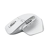 Logitech MX Master 3S - Kabellose Performance-Maus mit ultraschnellem Scrollen, Ergo, 8K DPI, Glas-Tracking, Leise Klicks, USB-C, Bluetooth, Windows, Linux, Chrome - Hellgrau