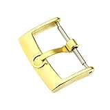 HIXISTO FaltschließE，DornschließE 2 stücke 14 16 18 20mm Uhren Zubehör Schnalle Geeignet für Omega Uhr Seamaster Speedmaster de Ville Strap Stahluhr Pin Schnalle Ersatzschnalle (Color : Gold 16mm)
