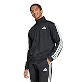 adidas Herren 3 Stripes Tricot Regular Track TOP, Black, L