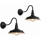 WYQSX 2Pcs Vintage Außenleuchte Landhausstil, IP65 Eisen Innen/Im Freien Wandlampe aussen, Industrial Außenbeleuchtung Balkonlmape, Für Hof Garten Terrasse Flur Keller, exkl Leuchtmittel (A)