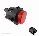 Druckschalter Einbau ø 25mm 250V 16A rot beleuchtet, Flachstecker 6,3mm (1)