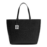 Armani Exchange Damen Liz - Open Medium Shopping handbag, Schwarz (Nero Black), 28x11x40 cm (B x H T) EU